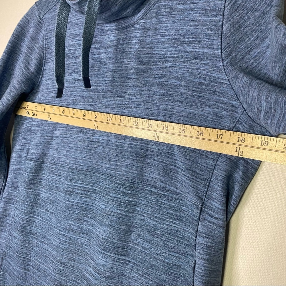 L.L Bean Women heather light blue cowl neck pullover size small petite - Picture 8 of 9